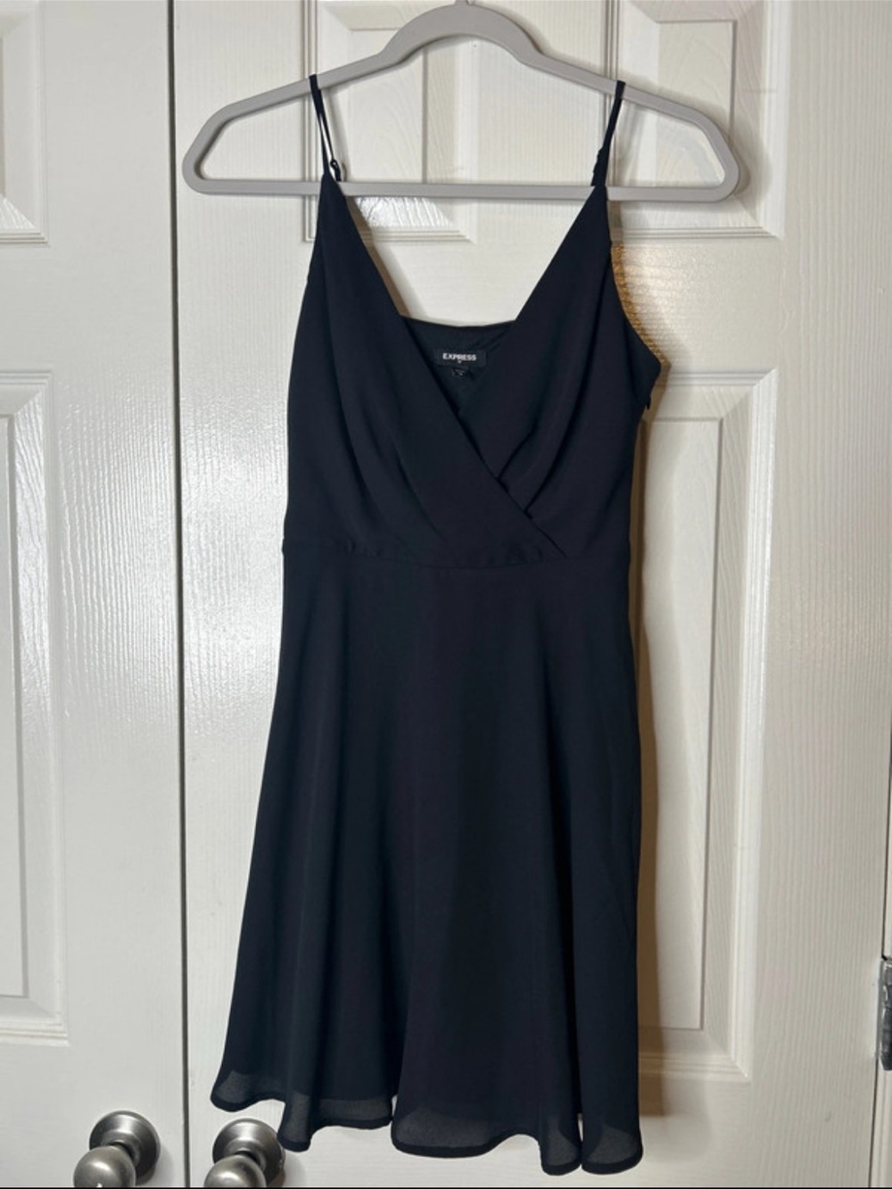 Express Black Spaghetti Strap V-Neck Mini Dress